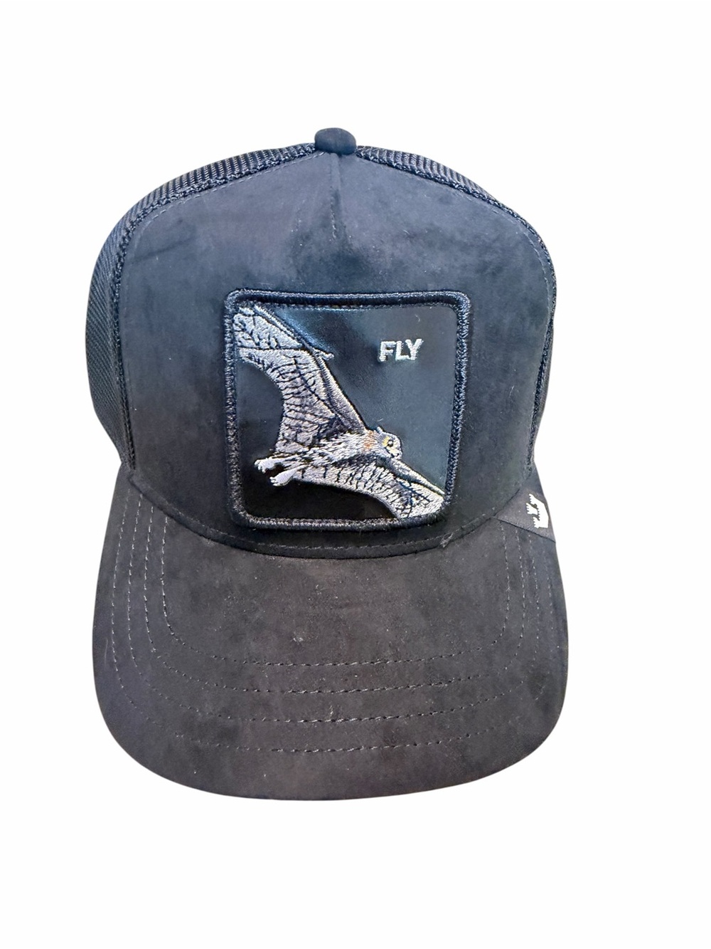 Bat Fly Goorin Bros The Farm Black Suede Trucker Hat NWT